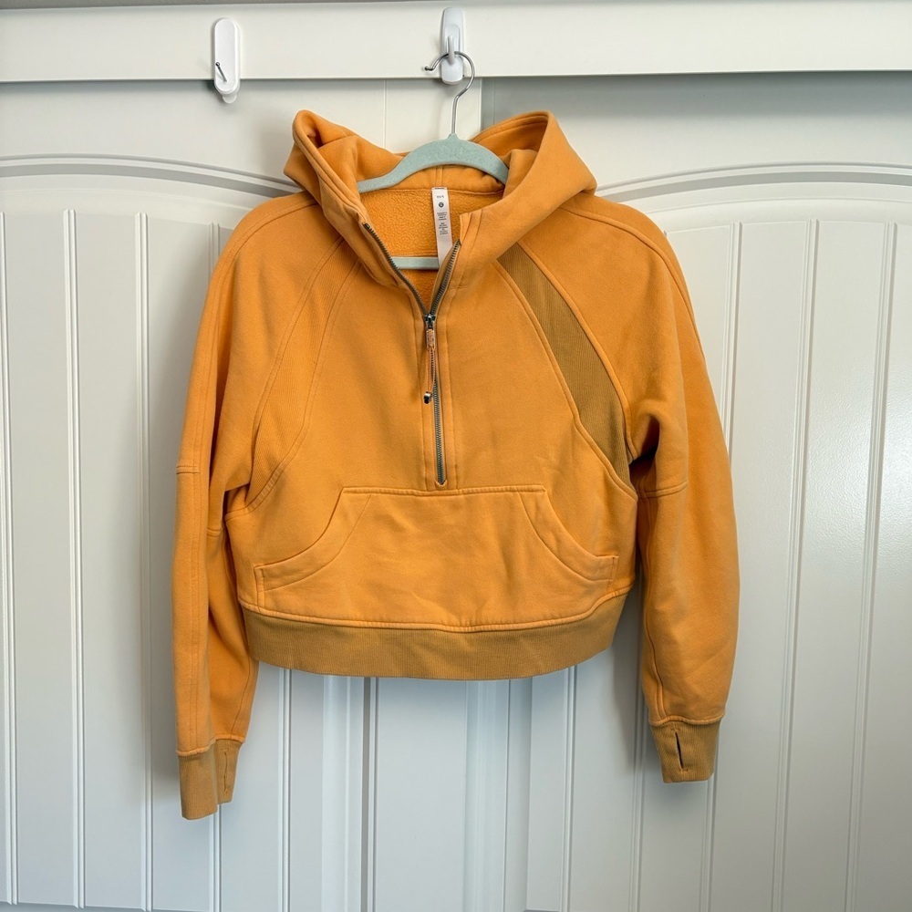 Lululemon Scuba Oversized 1/2 Zip Hoodie yellow orange size XS/S